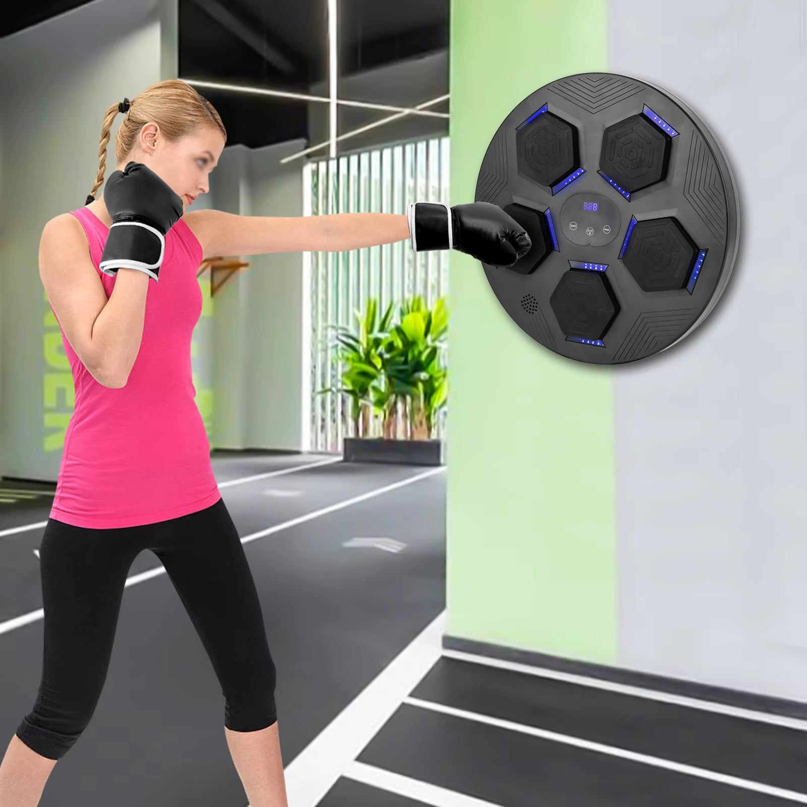 200Kg Load Capacity Music Boxing Target ABS/PU Material 40 * 6.5Cm Size 2.35Kg Weight 1800Mah Battery Bluetooth Punching Bag