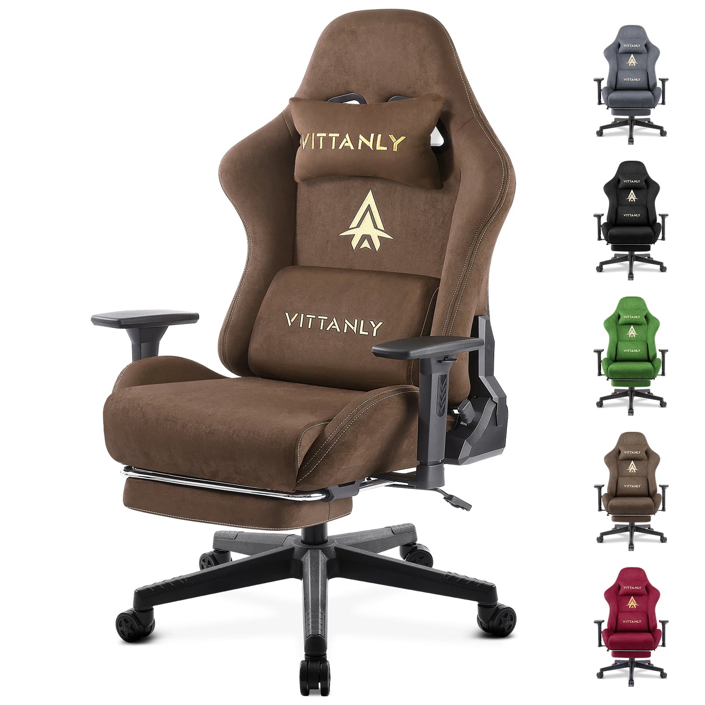 Brand Gaming Chair Luxurious Breathable Faux Suede Office Chair Gaming Chair with Footrest Chair Headrest Ergonomic Game Chair