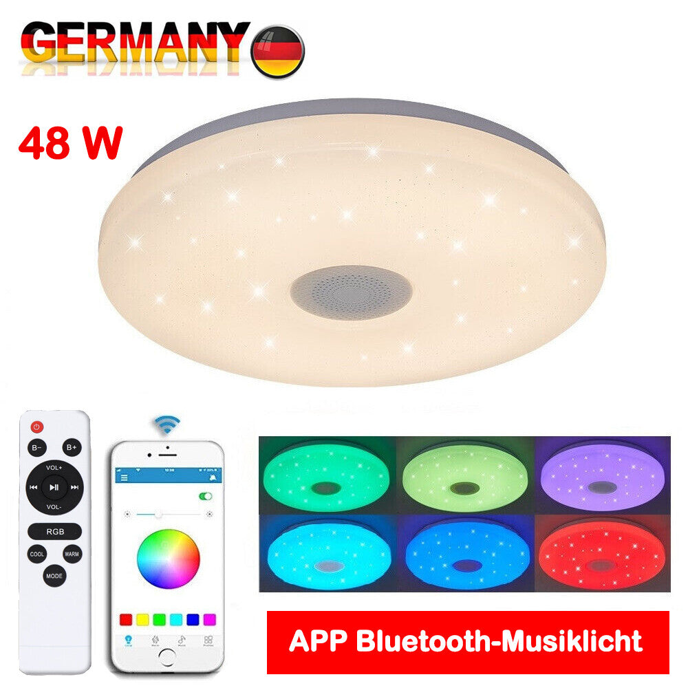 48W Mit Fernbedienung LED Deckenleuchte Dimmbar Deckenlampe Wohnzimmer Badlampe