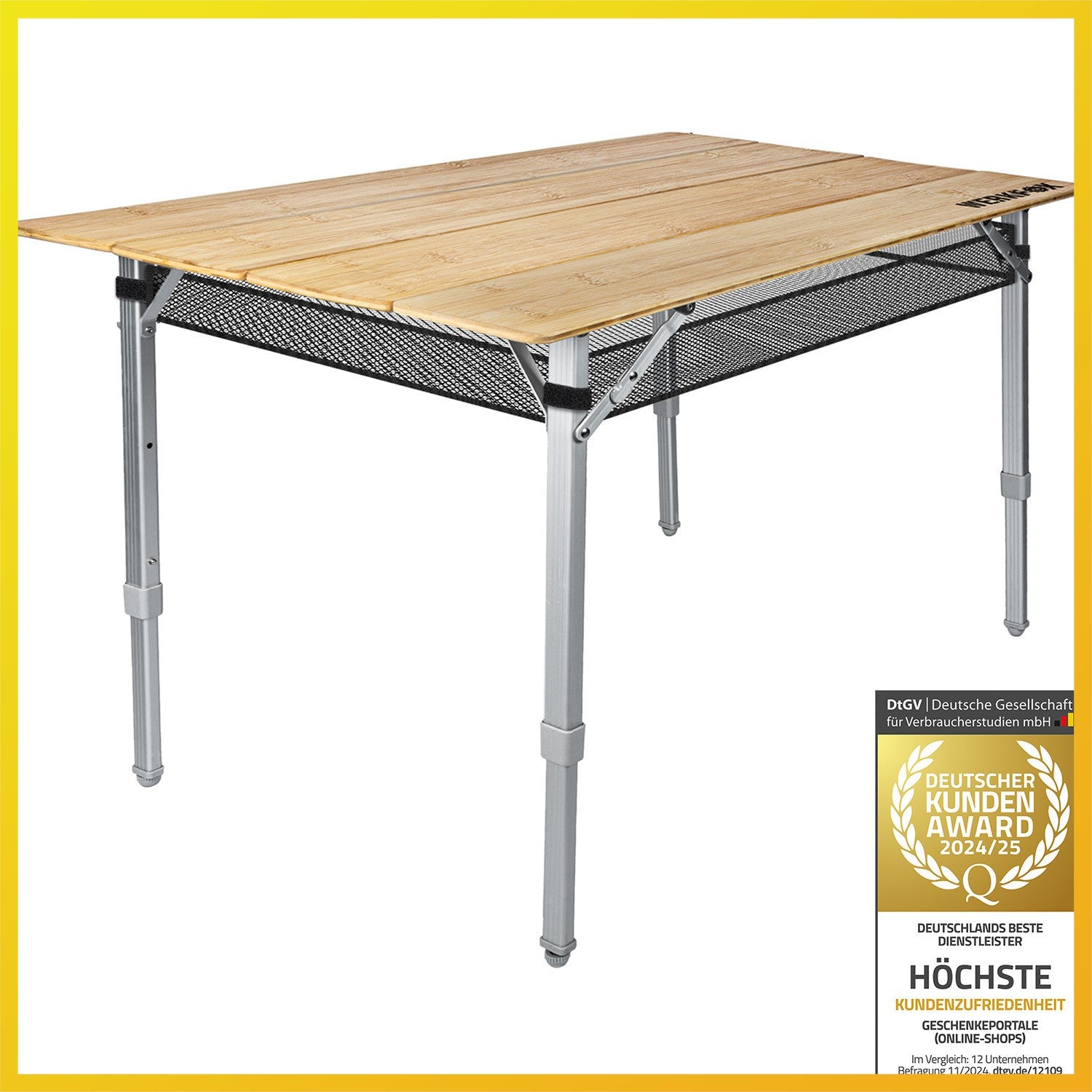 Klappbarer Bambus Campingtisch Klapptisch Markttisch Gartentisch Outdoor M - XXL