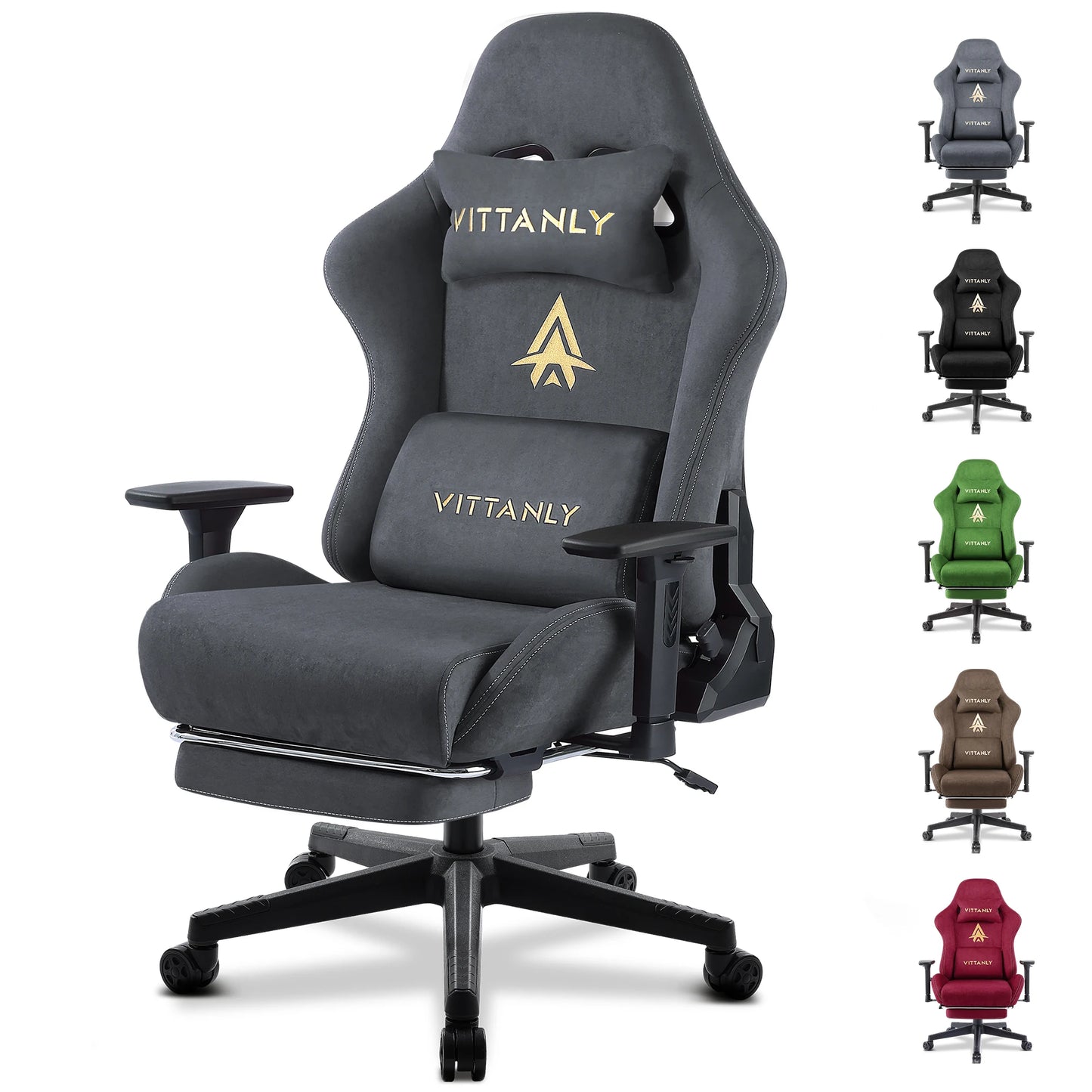 Brand Gaming Chair Luxurious Breathable Faux Suede Office Chair Gaming Chair with Footrest Chair Headrest Ergonomic Game Chair