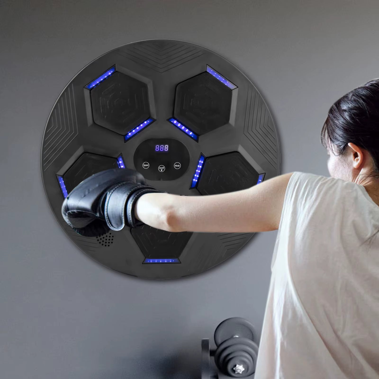 200Kg Load Capacity Music Boxing Target ABS/PU Material 40 * 6.5Cm Size 2.35Kg Weight 1800Mah Battery Bluetooth Punching Bag