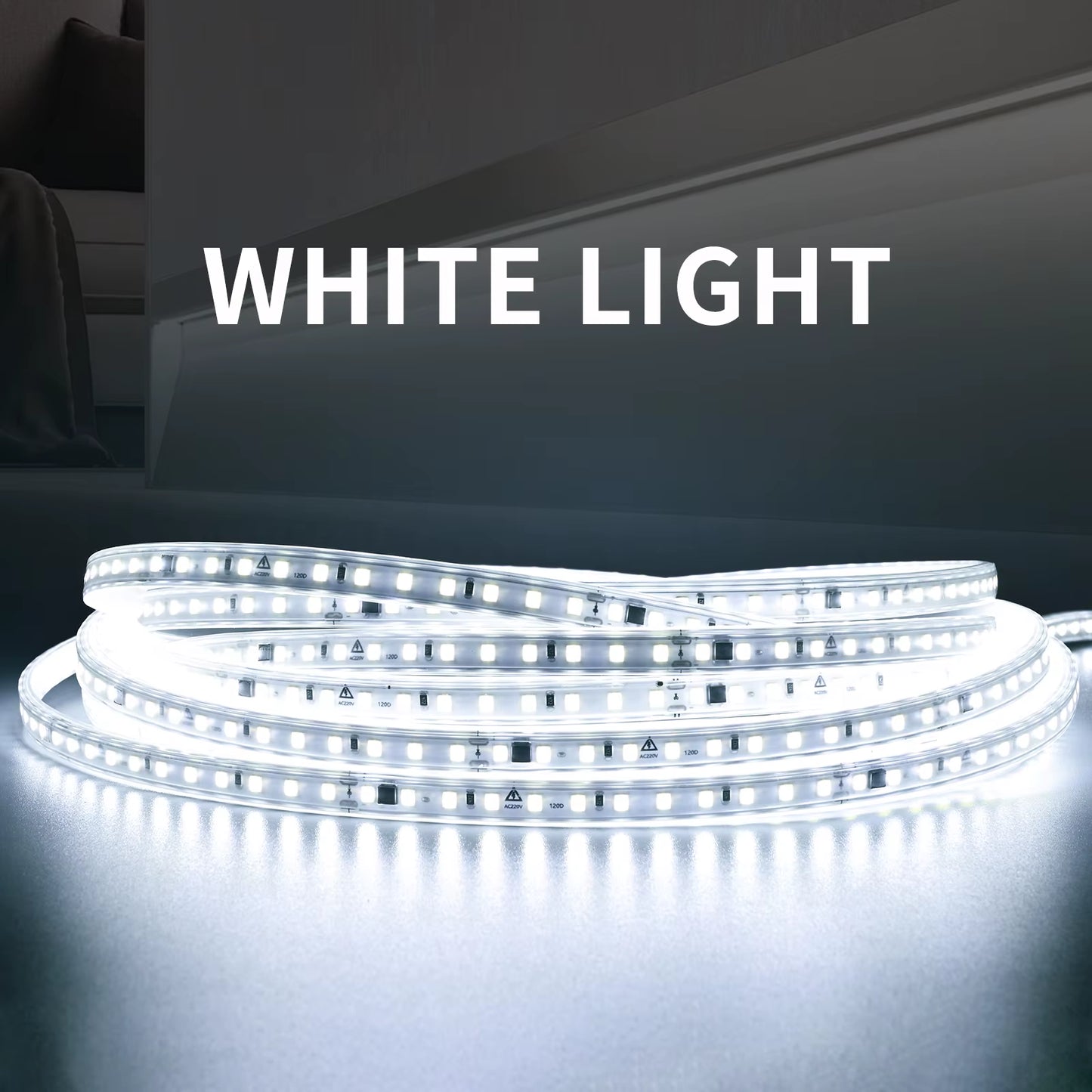 220V LED Strip Lights,120Leds/M Led Ribbon Adhesive,Flexible Outdoor Lamp Waterproof LED Tape,Kitchen,Home Room Indoor Lighting