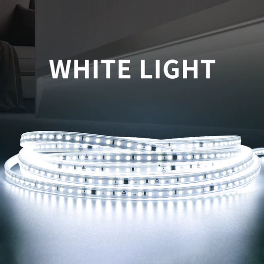 220V LED Strip Lights,120Leds/M Led Ribbon Adhesive,Flexible Outdoor Lamp Waterproof LED Tape,Kitchen,Home Room Indoor Lighting