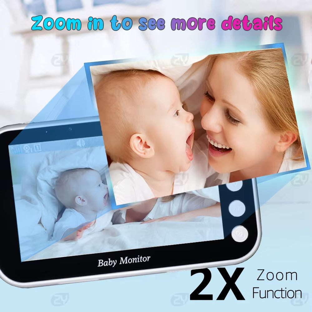 Baby Monitor with Long Battery Life 4.3 Inch Screen Video Baby Monitor with Camera and Audio 1000Ft Long Rang Auto Night Vision