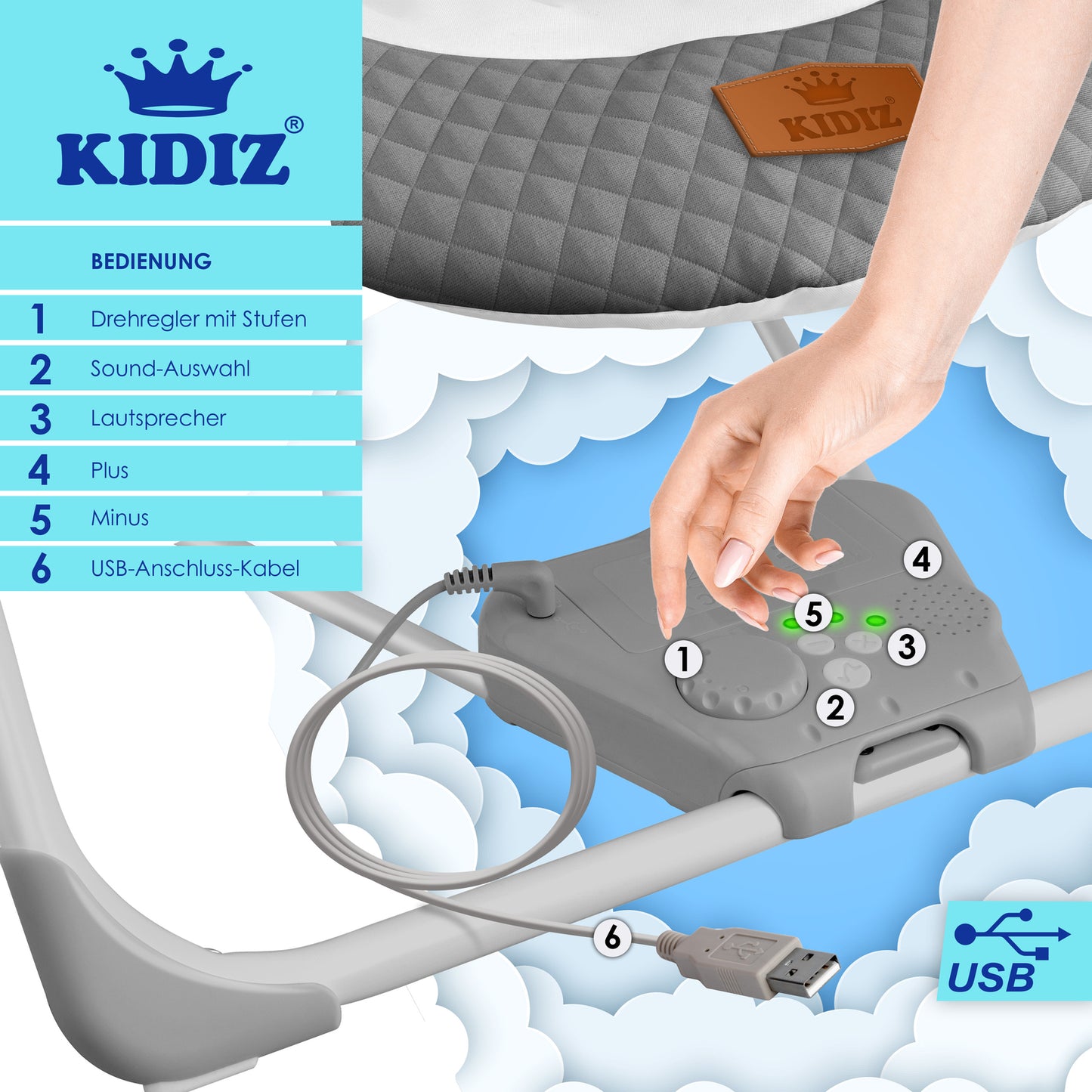 KIDIZ® Babywippe Schaukelwippe Babyschaukel Spielbogen Babywiege Liege Wippe