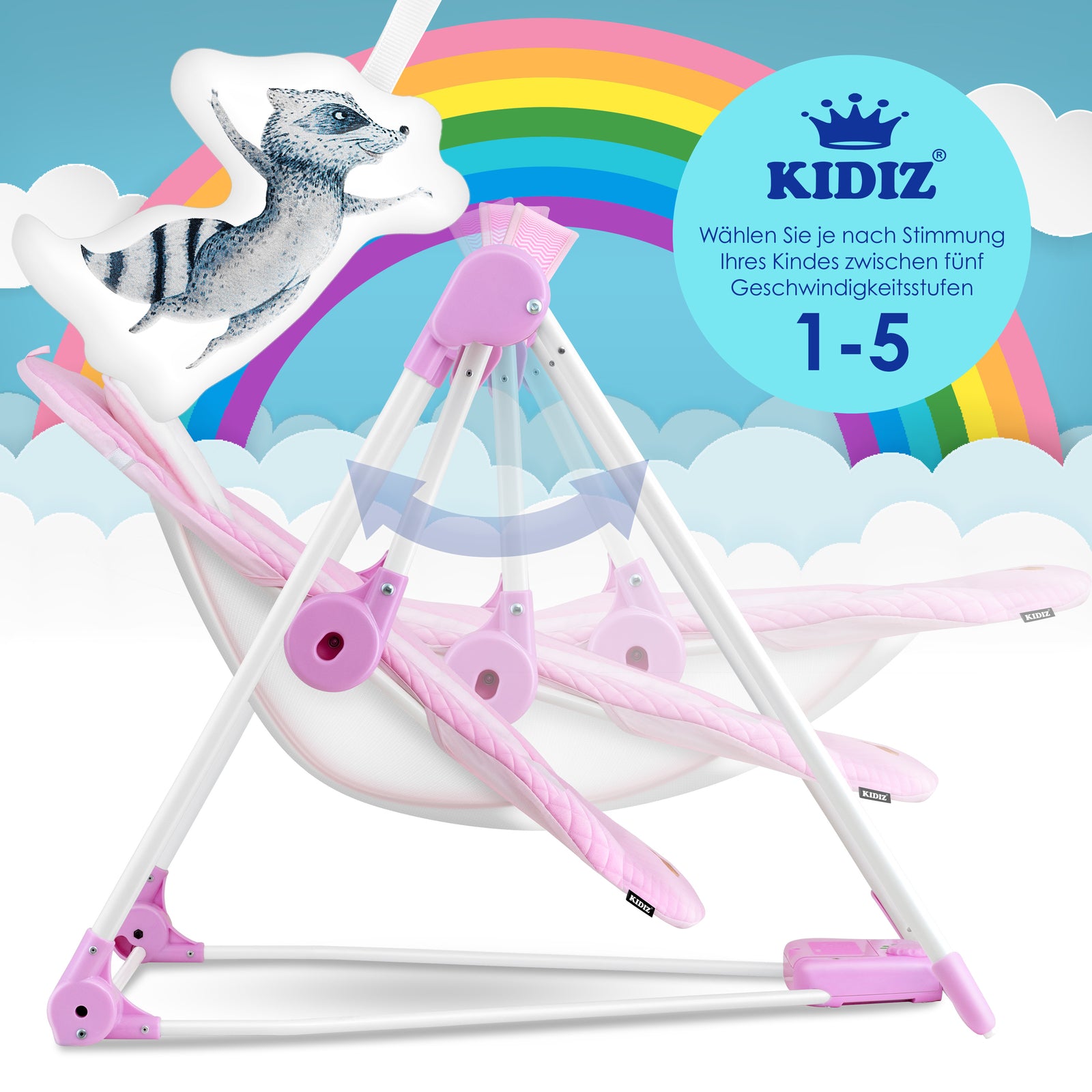 KIDIZ® Babywippe Schaukelwippe Babyschaukel Spielbogen Babywiege Liege Wippe