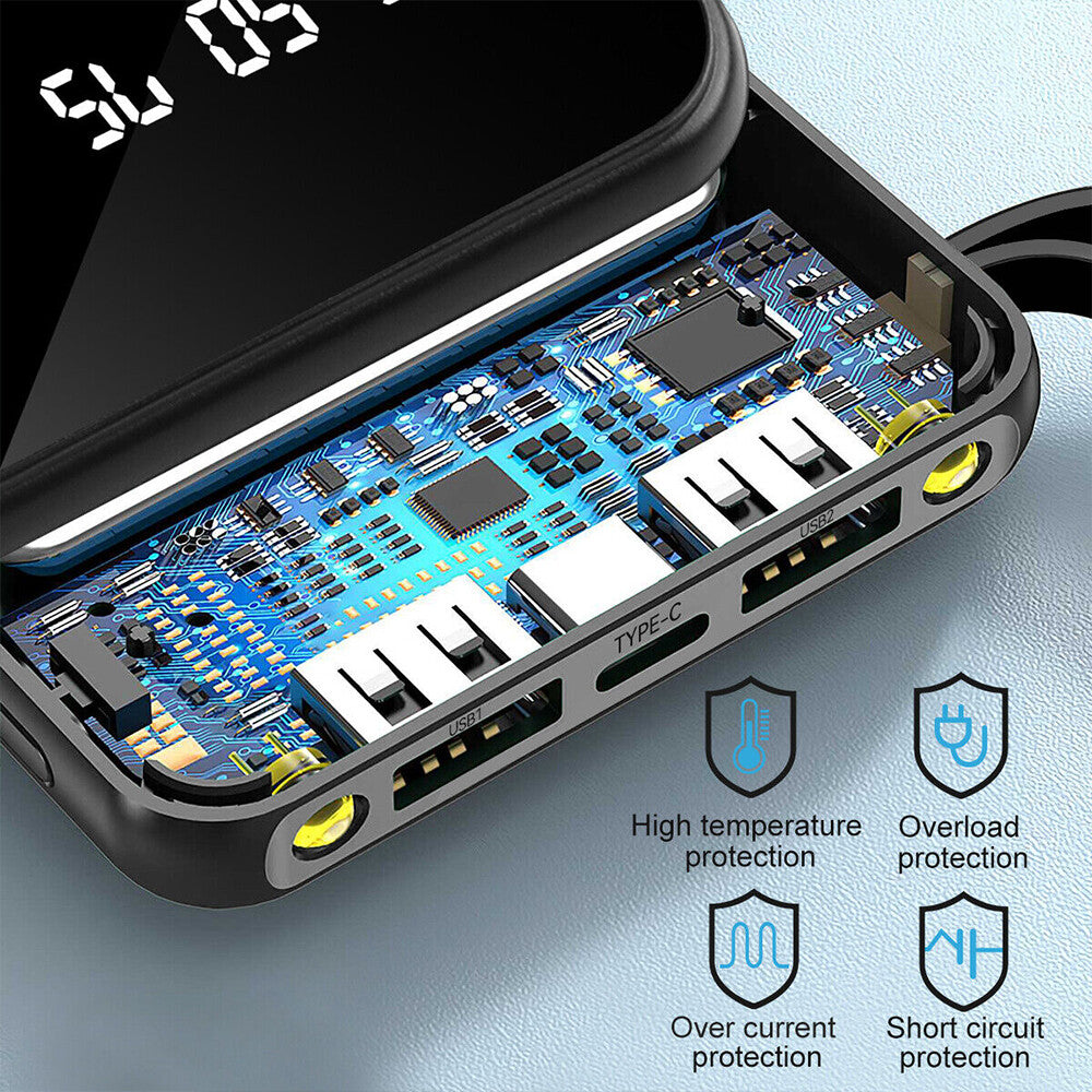 900000Mah Powerbank Externer Batterie Ladegerät Zusatzakku 4 USB Für Alle Handy