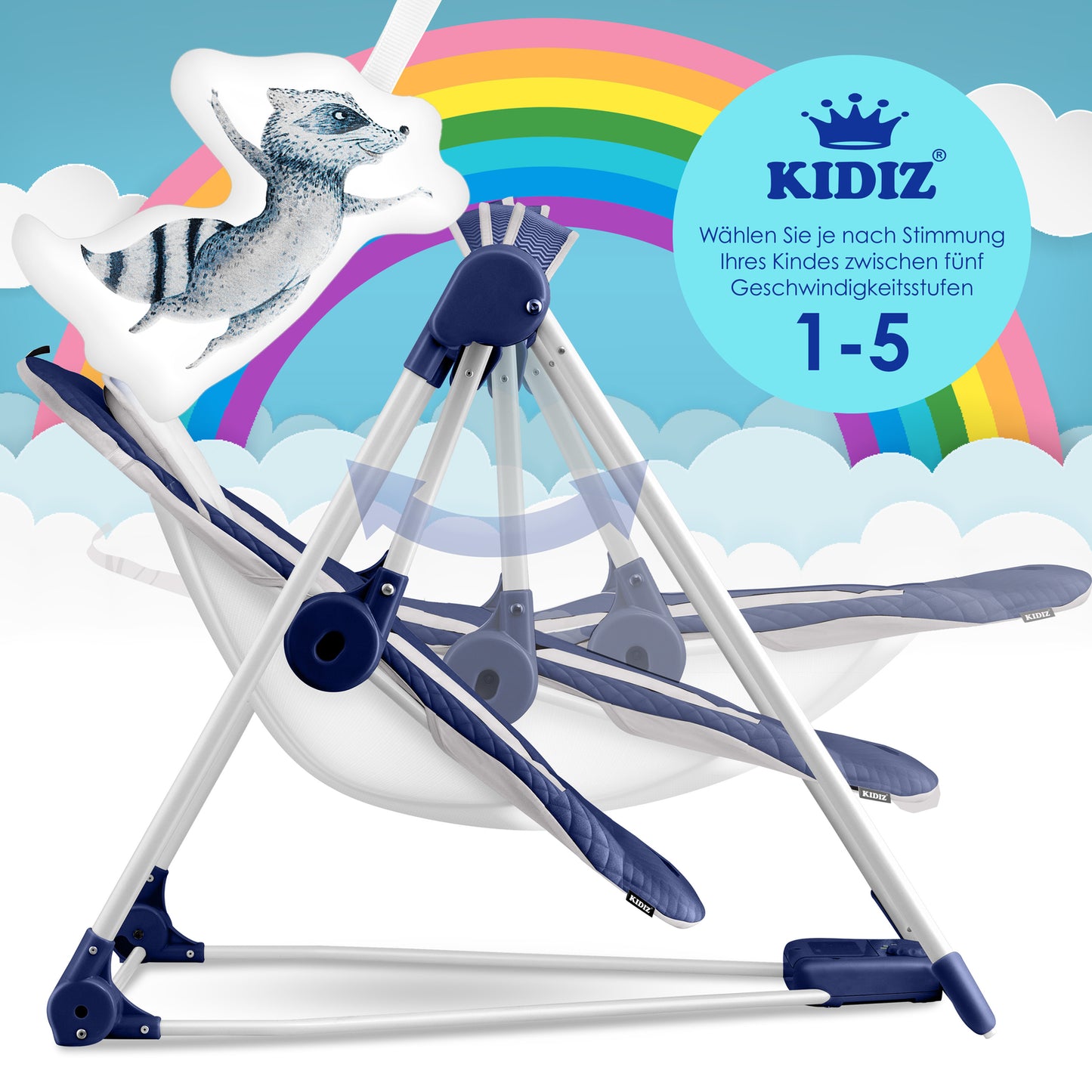 KIDIZ® Babywippe Schaukelwippe Babyschaukel Spielbogen Babywiege Liege Wippe