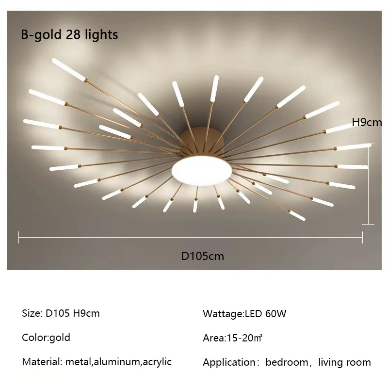 Modern Creativity Fireworks Led Ceiling Lights Living Dining Room Ceiling Chandeliers Lighting Bedroom Luster Lamps Luminaire