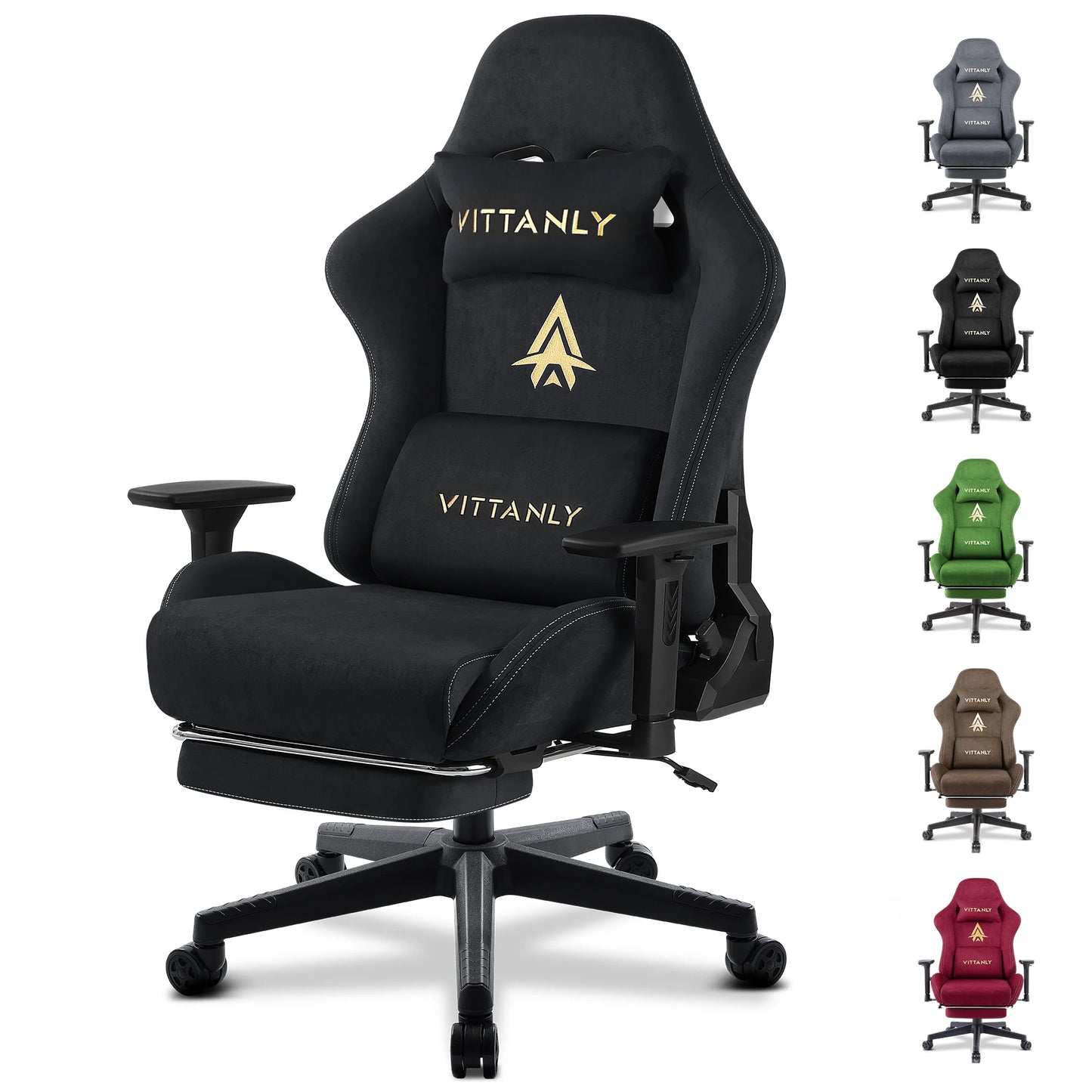 Brand Gaming Chair Luxurious Breathable Faux Suede Office Chair Gaming Chair with Footrest Chair Headrest Ergonomic Game Chair