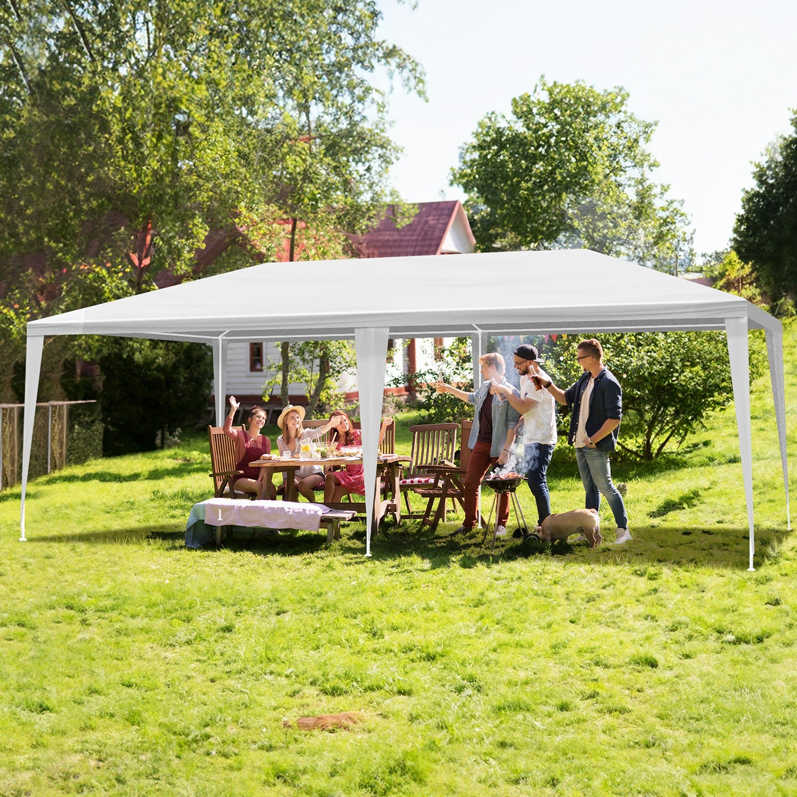 3X6M Gartenpavillon Partyzelt Bierzelt Gartenzelt Pavillon Campingzelt UV Schutz