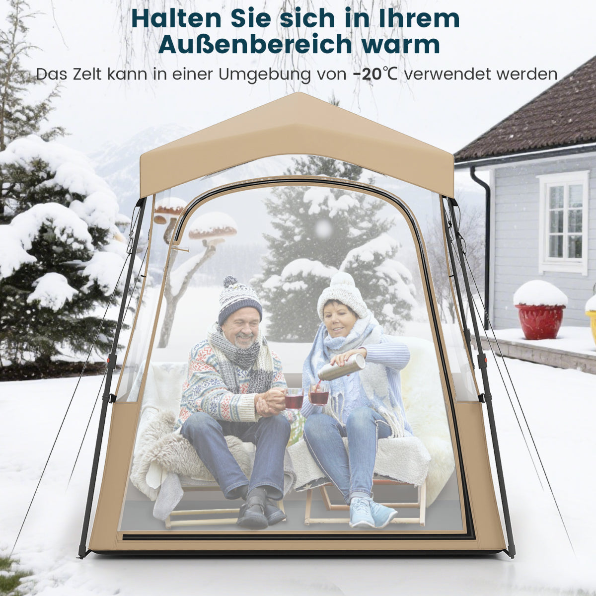 Sportzelt Transparentes Zelt Mit Klarer Sicht & Robustes Gestell & Tragetasche 183 X 135 X 175 Cm