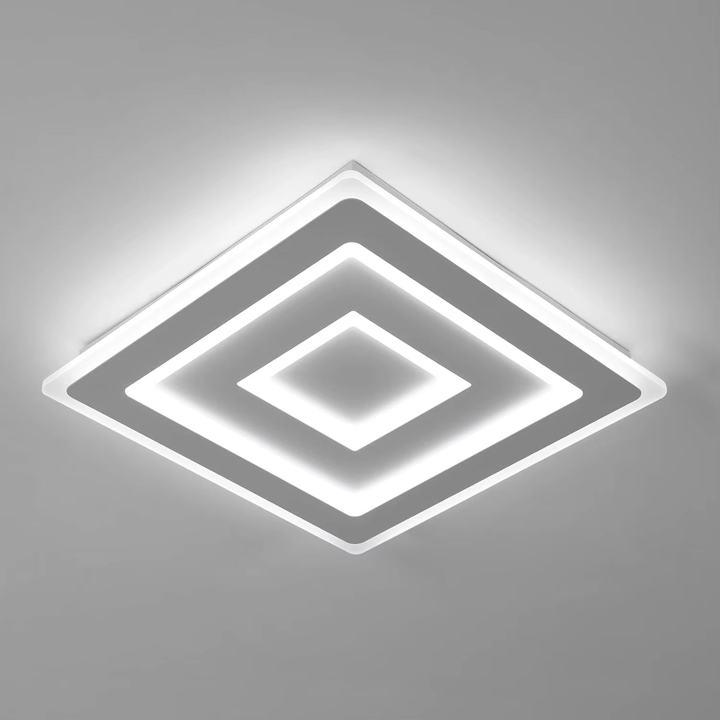 Modern Square LED Ceiling Light, 52W 5850LM Acrylic LED Ceiling Lamp, White LED Ceiling Light for Bedroom, Living Room 6500K