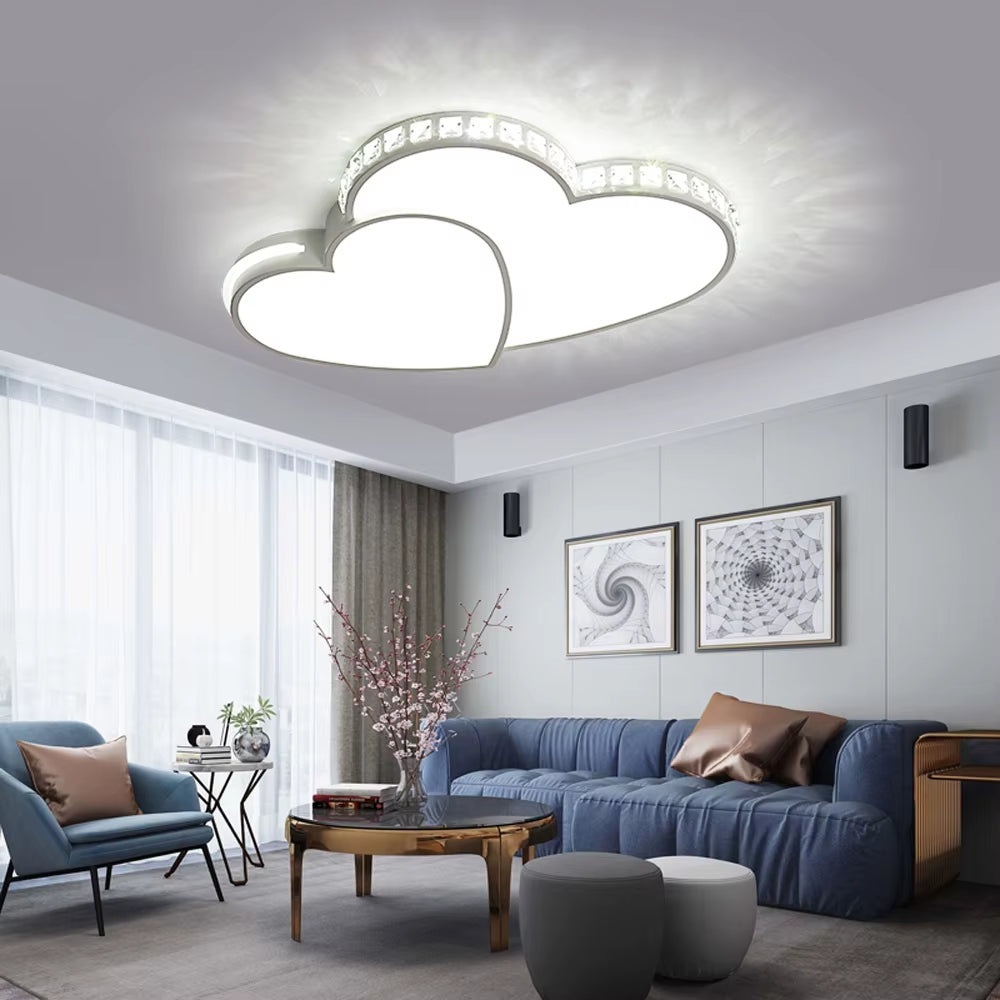 LOYALHEARTDY Modern LED Ceiling Light Romantic Heart Shape Chandelier Fixture Lamp Acrylic Pendant Lamp