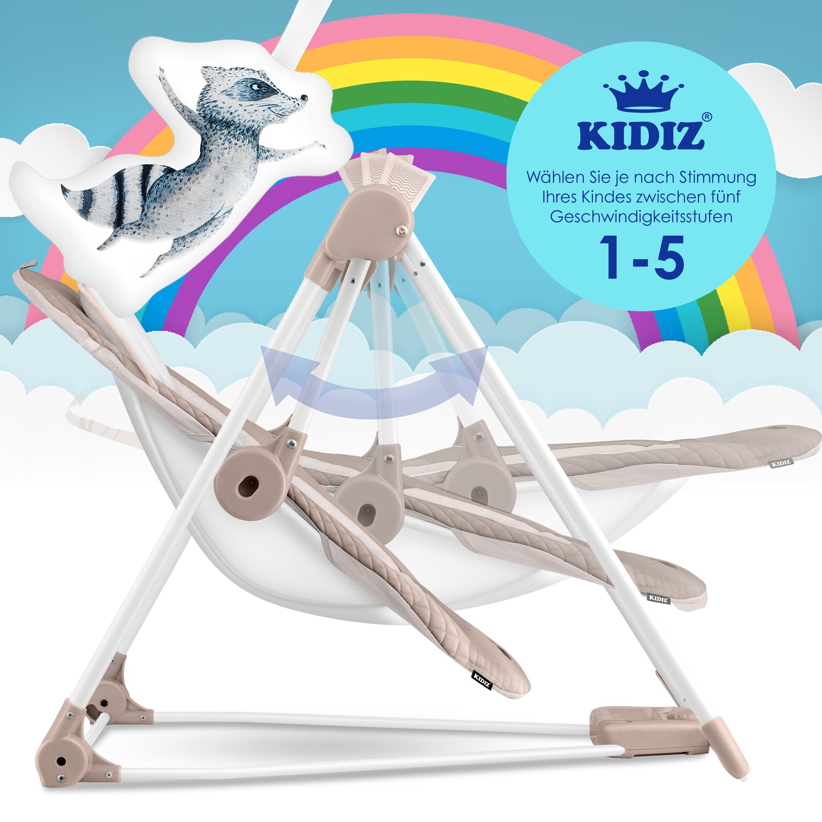 KIDIZ® Babywippe Schaukelwippe Babyschaukel Spielbogen Babywiege Liege Wippe