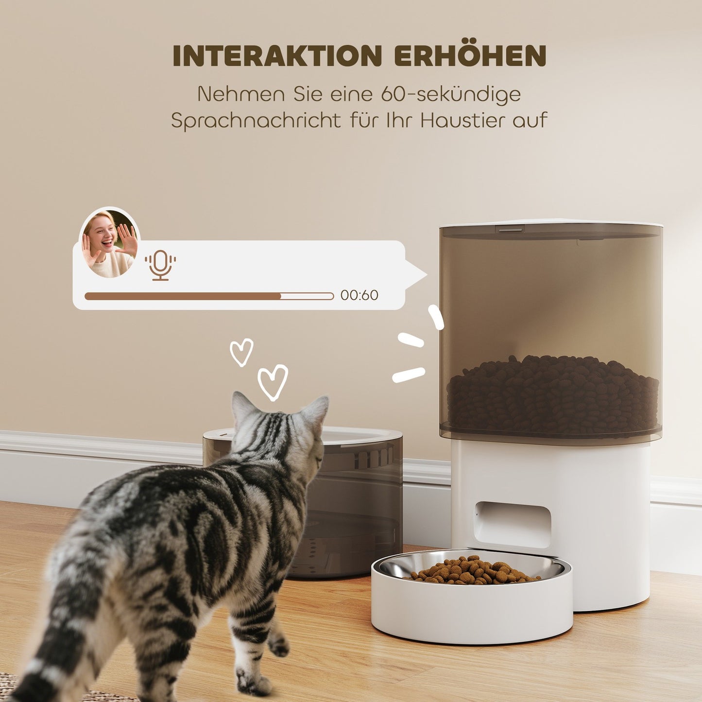 Futterautomat Katze Katzenbrunnen Automatischer Futterspender Für Hunde, Katzen