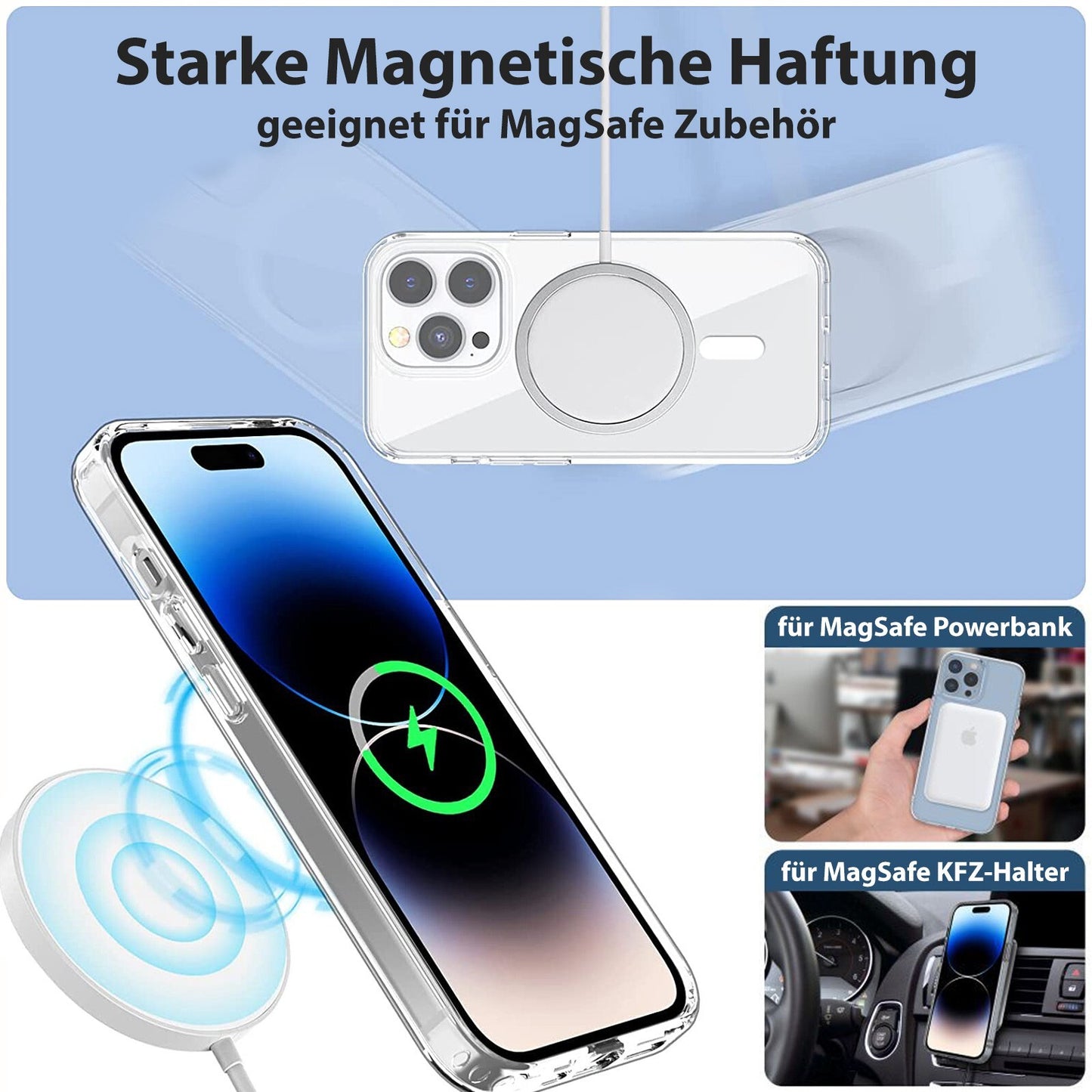 Clear Case Hülle Magsafe Für Iphone 16 15 14 13 12 Pro Max Schutz Handy Magnet