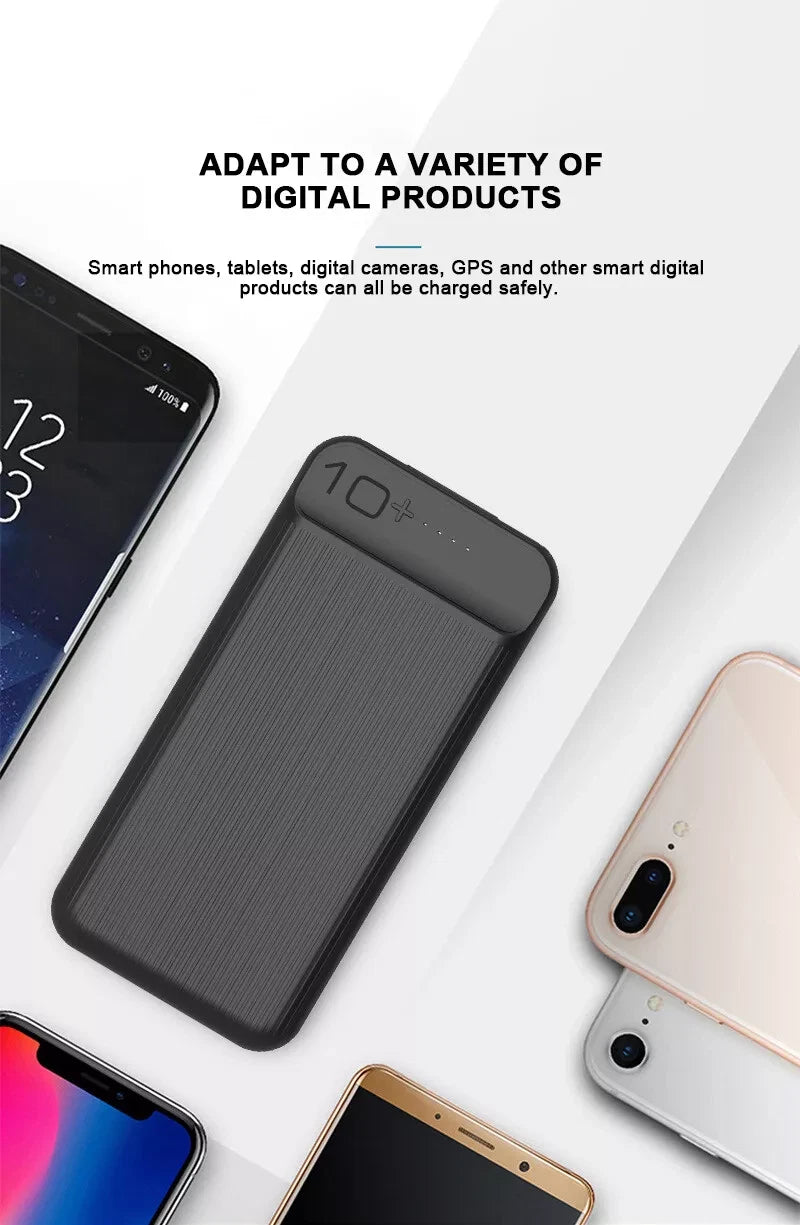 10000Mah Powerbank Externer Batterie Ladegerät Zusatzakku 2USB Für Alle Handy DE
