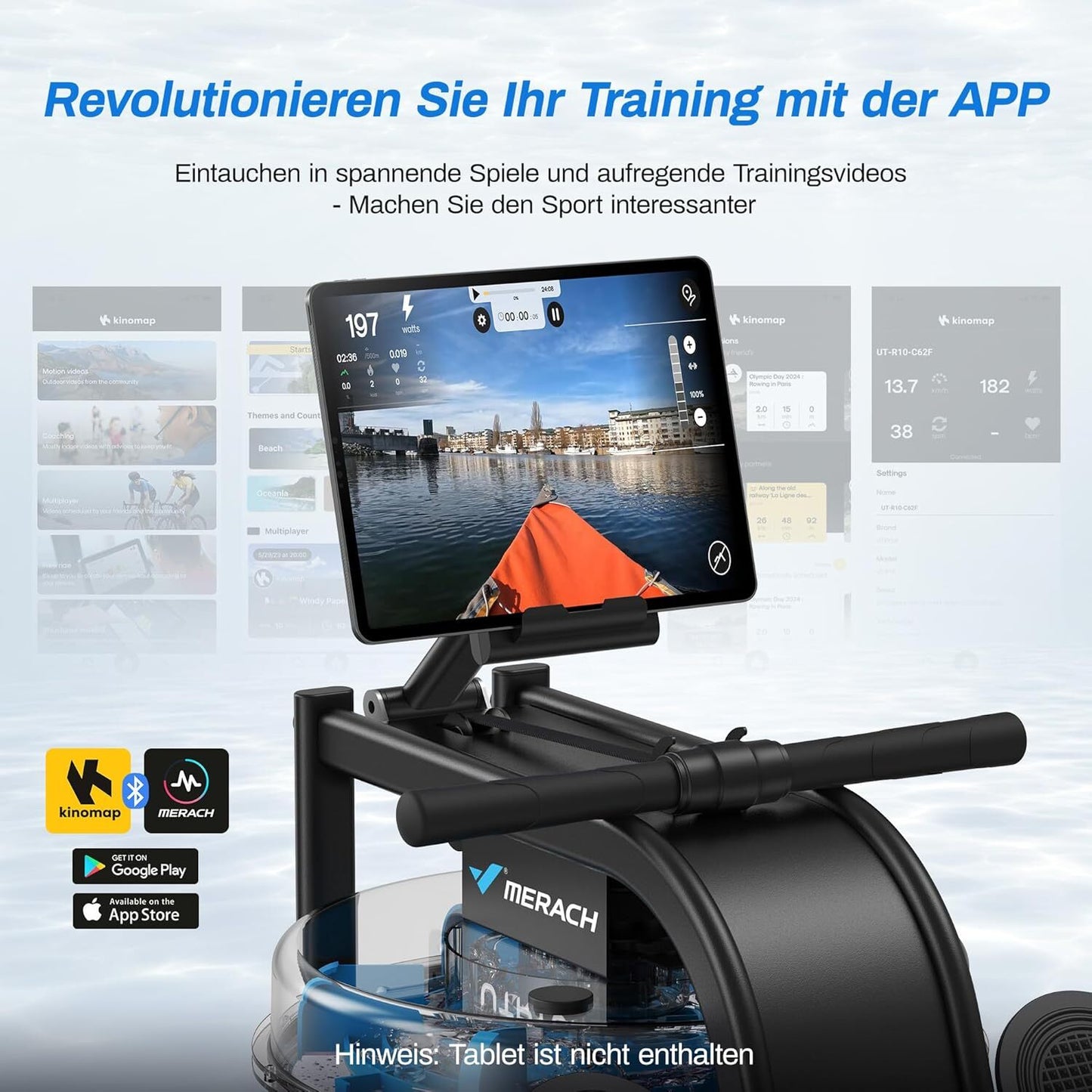 MERACH R10 Wasser Rudergerät Für Zuhause 150Kg Gewichtskapazi