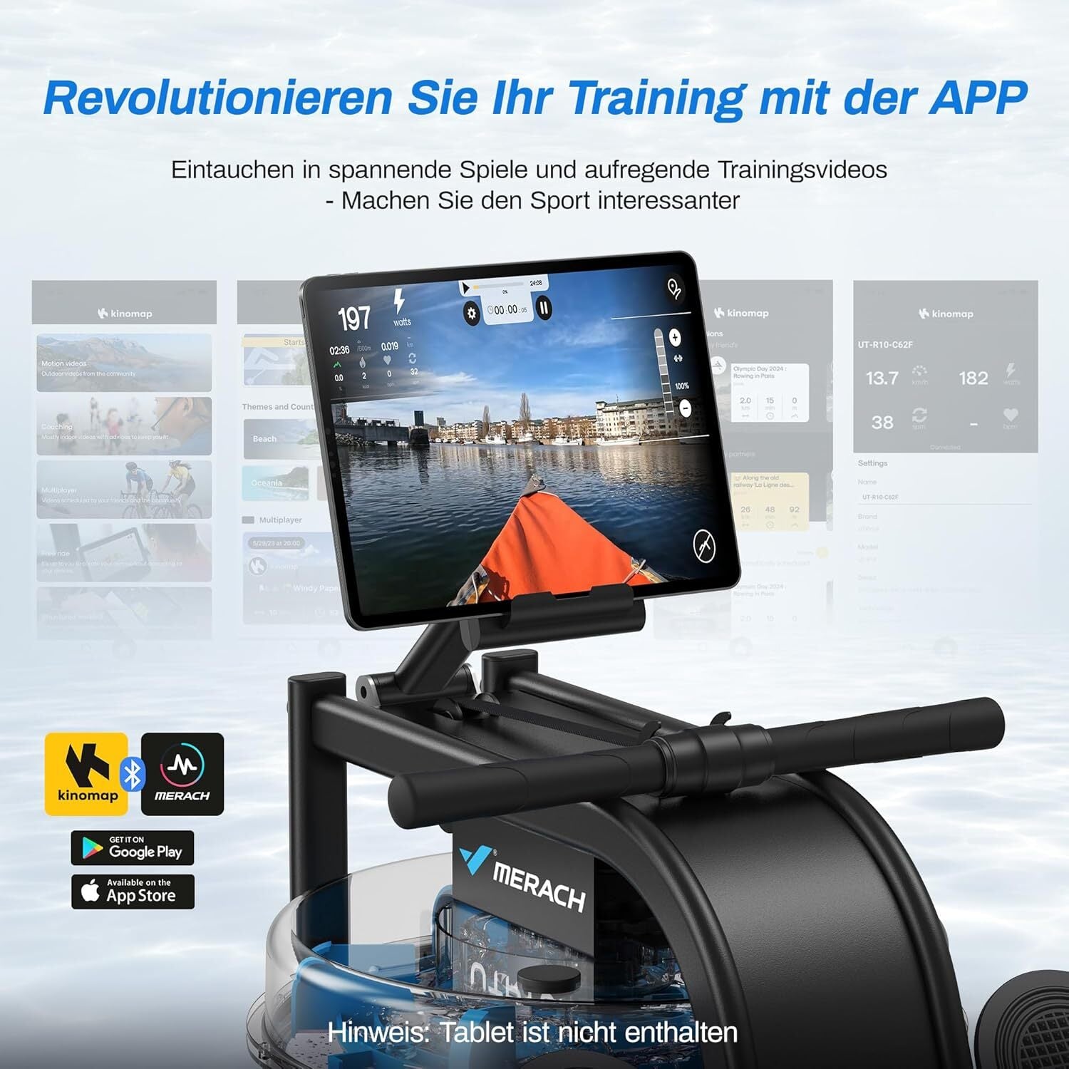 MERACH R10 Wasser Rudergerät Für Zuhause 150Kg Gewichtskapazi