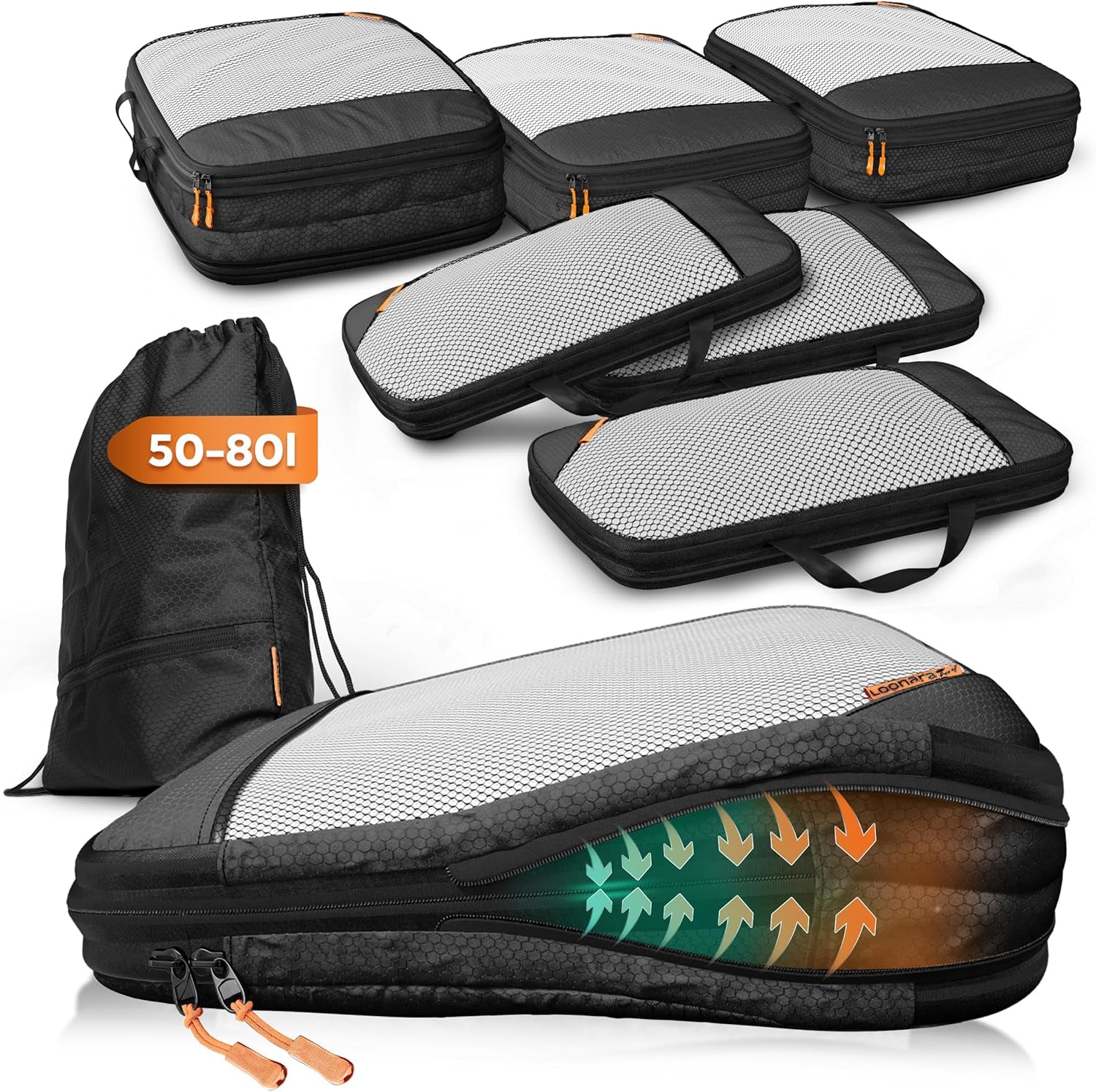 Packing Cubes Mit Kompression Für Koffer Und Rucksack Inkl. Packbeutel