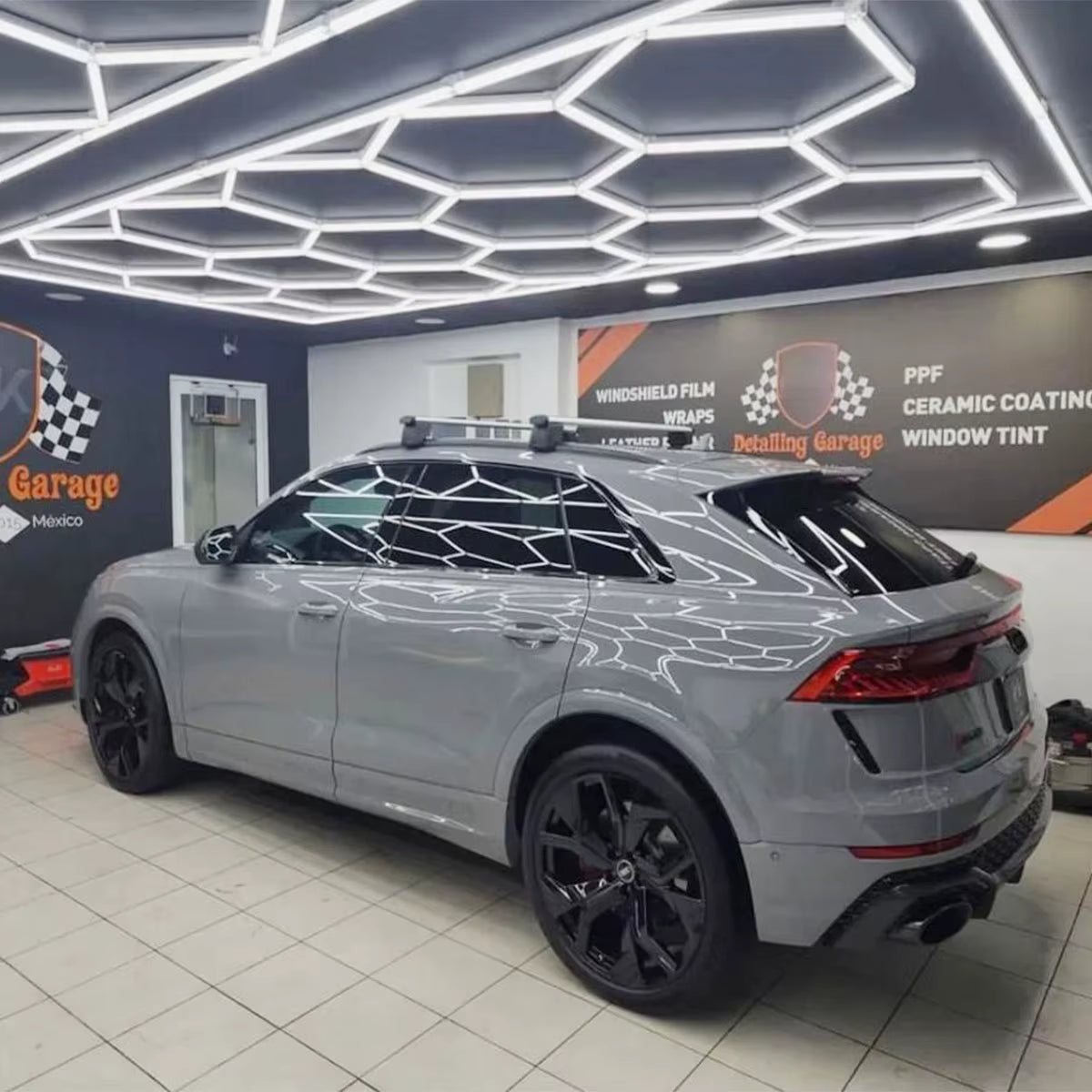 14-Pack Hexagon LED Ceiling Light, 680W Honeycomb LED Lighting Garage Light, LED Tubes Workshop Garage Studio LED Light 6500K