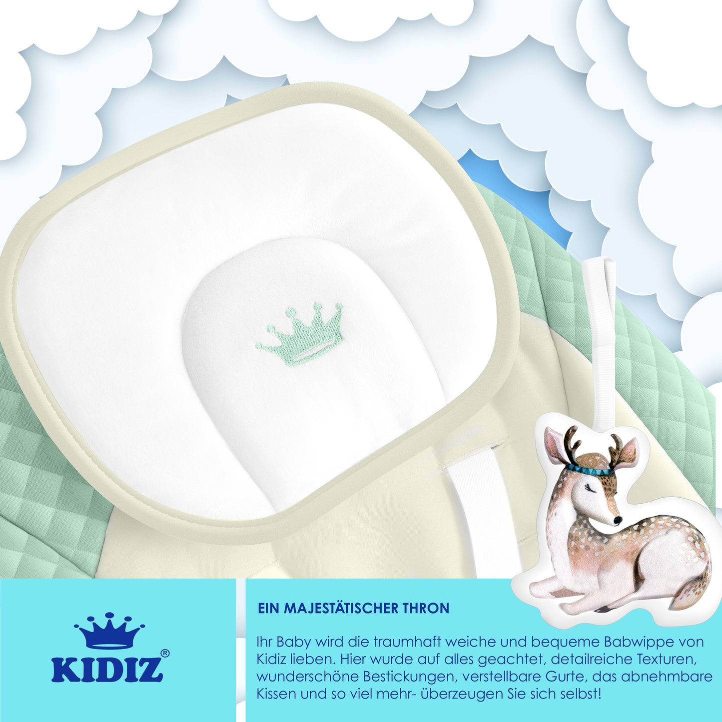 KIDIZ® Babywippe Schaukelwippe Babyschaukel Spielbogen Babywiege Liege Wippe