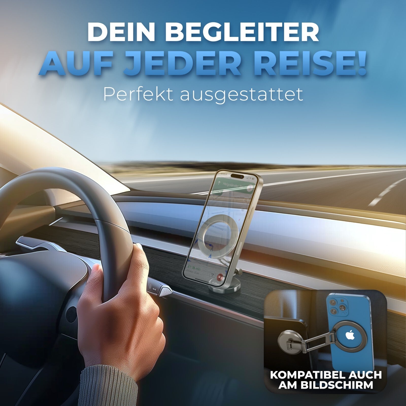 Auto Handyhalterung Magnet 360° Amaturenbrett Universal Smartphone Handy Halter