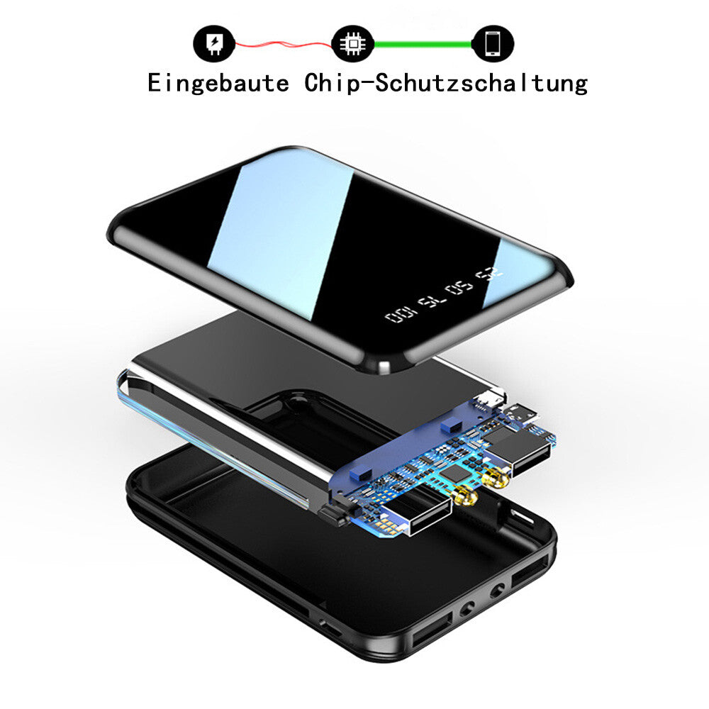 10000Mah Powerbank Externer Batterie Ladegerät Zusatzakku 2USB Für Alle Handy DE